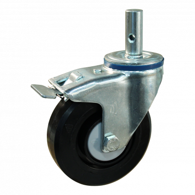 swivel castor with brake 125mm series 07 ᠆ 91 Bolt hole Pin ball bearing