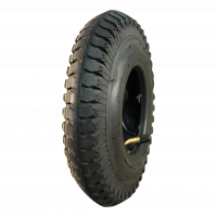 air tire + wheel 2.50-4 V-6606 2.10x4H2 NL75mm steel grey white aluminum RAL 9006
