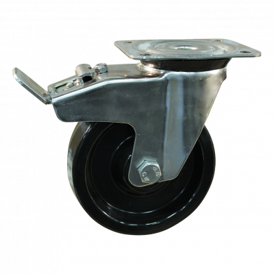roulette pivotante avec frein 100mm serie 35 ᠆ 31 Fixation platine palier lisse