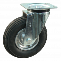 swivel castor V-5501 1.25x3.8 (200x50) roller bearing NL60mm 91 Plate mounting steel grey white aluminum RAL 9006