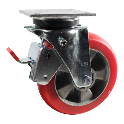 swivel castor with brake 200mm series 03 ᠆ 14 Plate mounting ball bearing