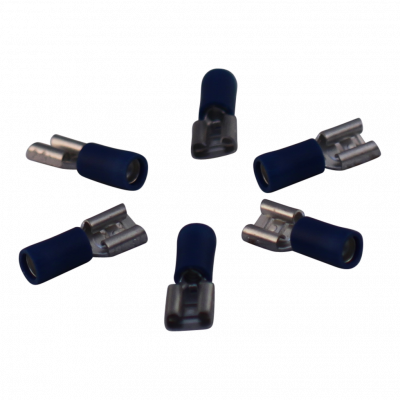 Flachsteckhülse für draht 1,5 – 2,5mm2 6,3x0,8,mm blau