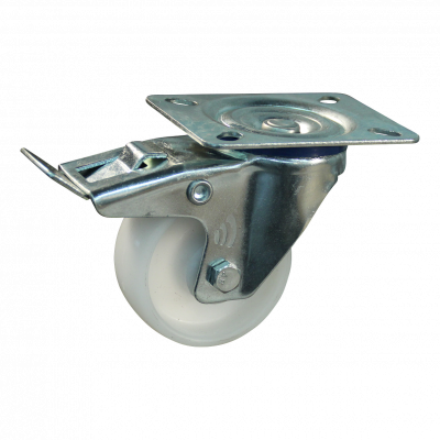 swivel castor with brake 80mm series 34-13 Plate mounting roller bearing