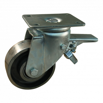 roulette pivotante avec frein 100mm serie 45 ᠆ 19 Fixation platine roulement à billes