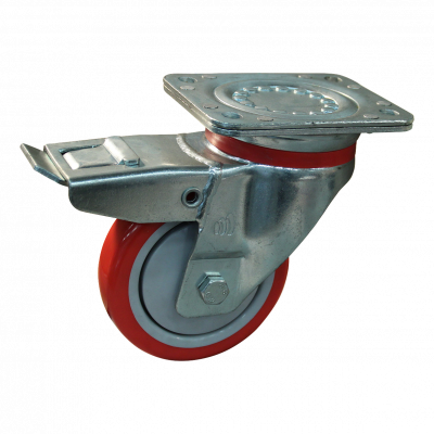 roulette pivotante avec frein 125mm serie 21 ᠆ 17 Fixation platine roulement à billes