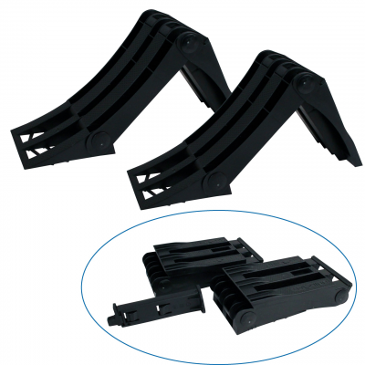2 "Origamy 36" wheel chocks + 1 support black plastic