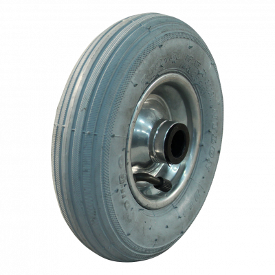 air tire + wheel 200x50 HF-207A 1.25x3.8 (200x50) ball bearing 20 NL60mm steel grey white aluminum RAL 9006