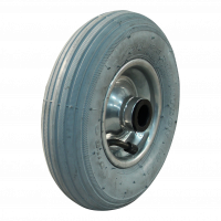 pneu + roue 200x50 HF-207A 1.25x3.8 (200x50) roulement à rouleaux NL60mm métal gris aluminium blanc RAL 9006