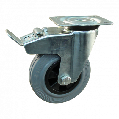 roulette pivotante avec frein 140mm serie 11 ᠆ 91 Fixation platine palier lisse