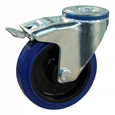 swivel castor with brake 125mm series 13 ᠆ 15 Bolt hole ball bearing