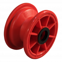 luchtband + wiel 3.00-4 S-2303 + 2.10x4 rollager Ø25 NL75mm kunststof rood verkeersrood RAL 3020